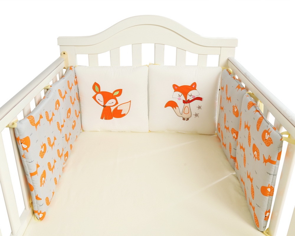 6 Pcs/Set Children Infant Crib Bumper Bed Protector Baby Kids Cotton Cot Nursery for Bear Bumper Boy And Girl Bedding Plush